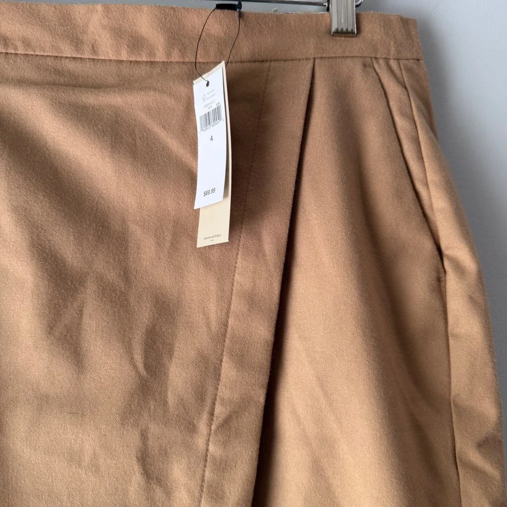 Banana Republic Faux Wrap‎ Pencil Skirt Womens 4 Camel Brown NWT Professional
